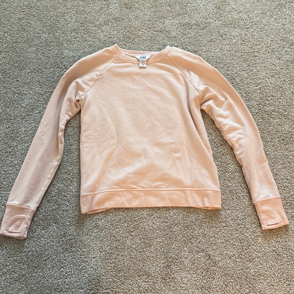 Athelta girl baby pink cross back sweatshirt
